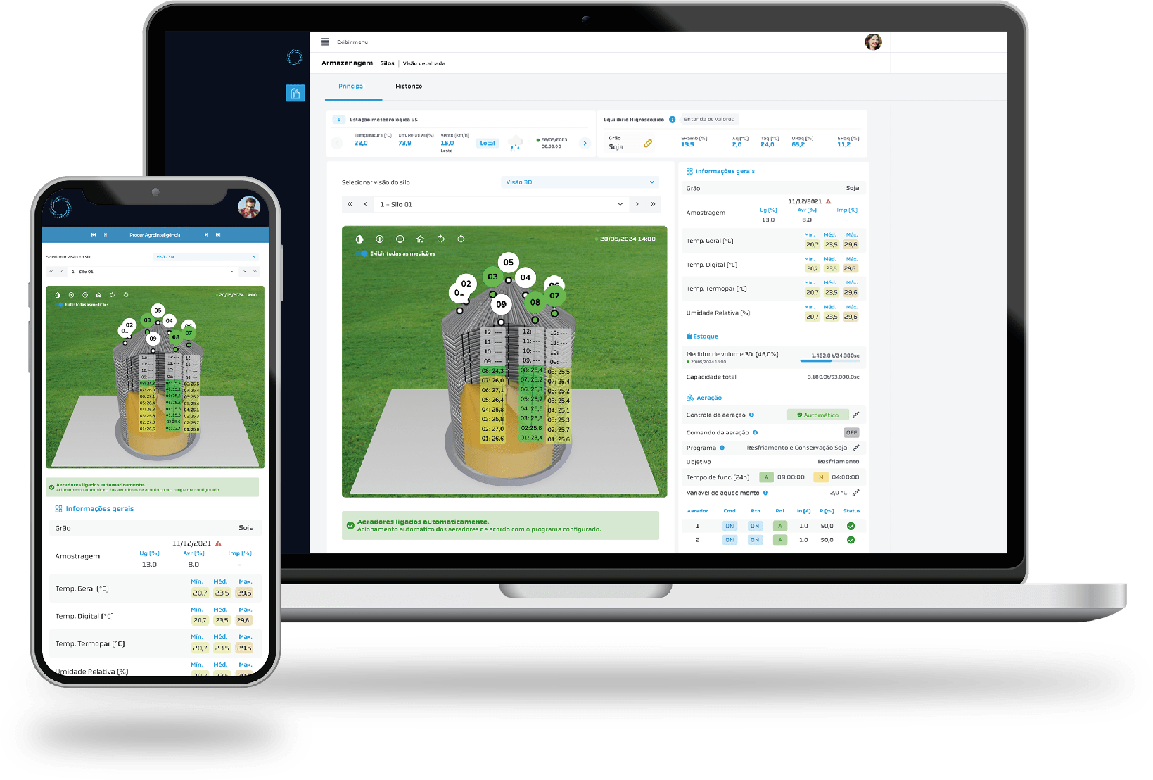 Silo 3D no sistema - Cel e Desk